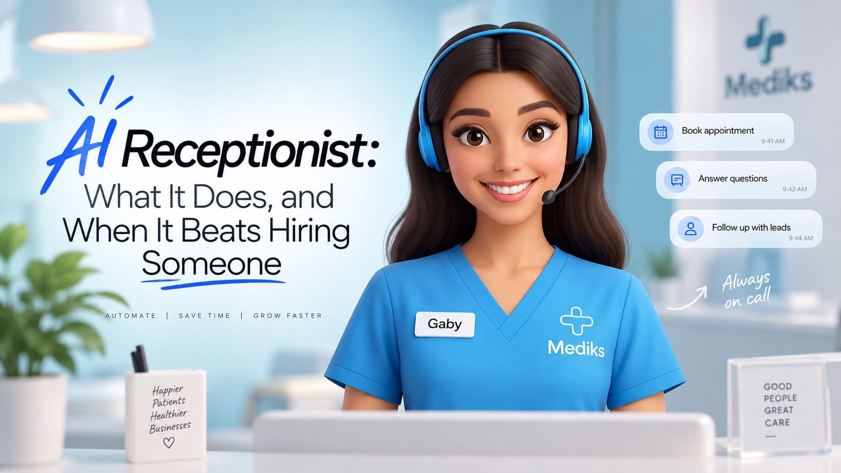 AI Receptionist: What It Does, and When It Beats Hiring Someone